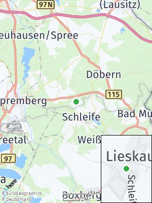 Here Map of Lieskau bei Spremberg