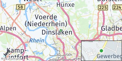 Google Map of Dinslaken
