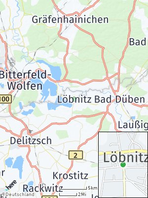 Here Map of Löbnitz bei Delitzsch
