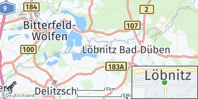 Google Map of Löbnitz bei Delitzsch