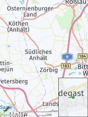Here Map of Radegast bei Köthen
