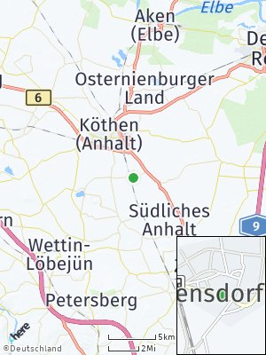 Here Map of Arensdorf bei Köthen