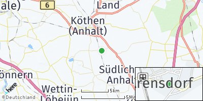 Google Map of Arensdorf bei Köthen