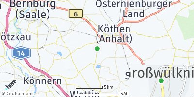 Google Map of Wülknitz bei Köthen