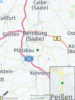Here Map of Peißen bei Bernburg