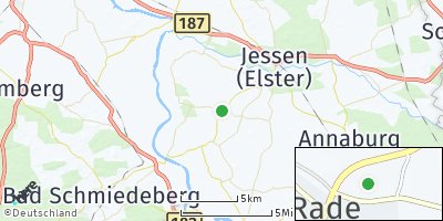 Google Map of Rade bei Jessen