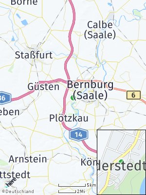 Here Map of Aderstedt bei Bernburg