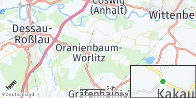 Google Map of Kakau bei Dessau
