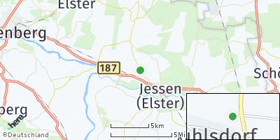 Google Map of Ruhlsdorf bei Jessen