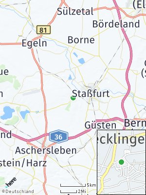 Here Map of Hecklingen bei Staßfurt