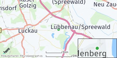 Google Map of Hindenberg bei Calau