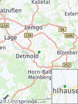 Here Map of Vahlhausen bei Detmold