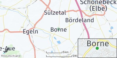 Google Map of Borne bei Staßfurt