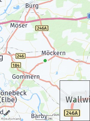 Here Map of Wallwitz bei Burg