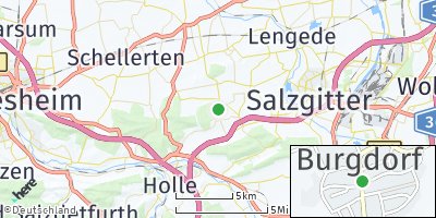 Google Map of Burgdorf bei Salzgitter