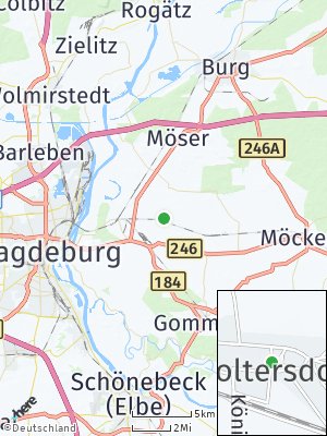 Here Map of Woltersdorf bei Magdeburg