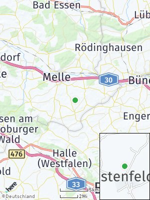 Here Map of Ostenfelde bei Melle