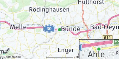 Google Map of Ahle bei Bünde