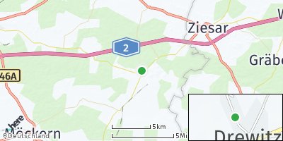 Google Map of Drewitz bei Burg
