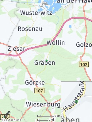 Here Map of Gräben bei Ziesar