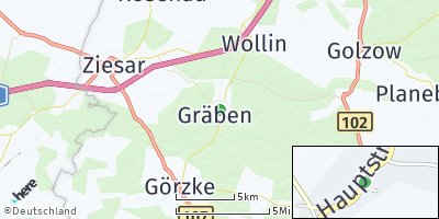Google Map of Gräben bei Ziesar