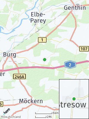 Here Map of Stresow bei Burg