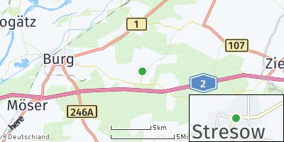 Google Map of Stresow bei Burg