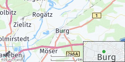 Google Map of Burg bei Magdeburg