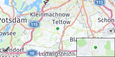 Google Map of Ruhlsdorf bei Potsdam
