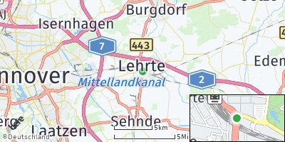 Google Map of Lehrte bei Hannover