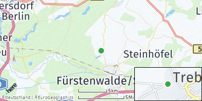Google Map of Trebus bei Fürstenwalde