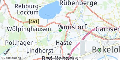 Google Map of Bokeloh bei Wunstorf