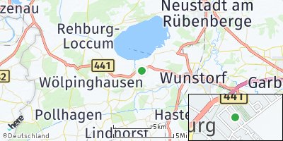 Google Map of Hagenburg bei Wunstorf