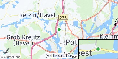 Google Map of Leest bei Potsdam