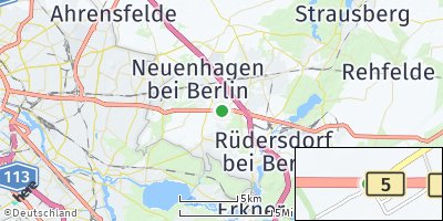 Google Map of Fredersdorf-Vogelsdorf