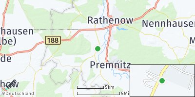 Google Map of Böhne bei Rathenow