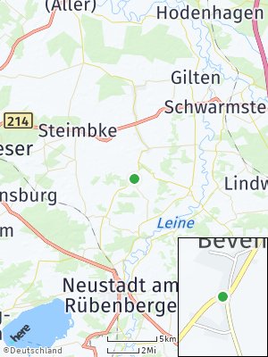 Here Map of Bevensen bei Nienburg
