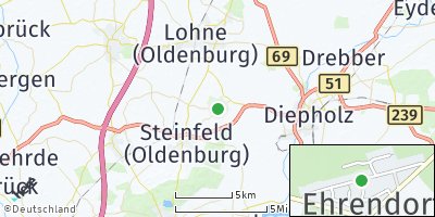 Google Map of Ehrendorf bei Diepholz