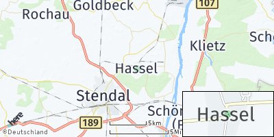 Google Map of Hassel bei Stendal