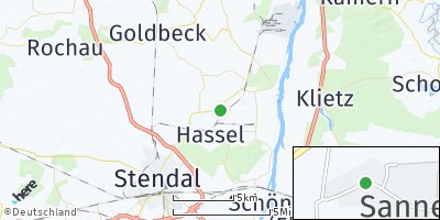 Google Map of Sanne bei Stendal
