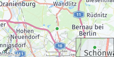 Google Map of Schönwalde bei Wandlitz
