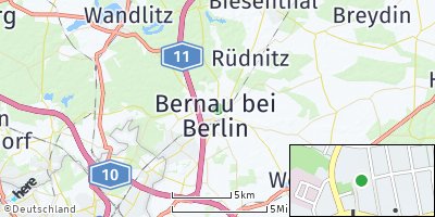 Google Map of Bernau bei Berlin
