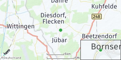 Google Map of Bornsen bei Salzwedel