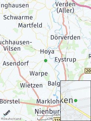 Here Map of Bücken bei Hoya