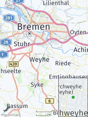 Here Map of Weyhe bei Bremen
