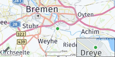 Google Map of Dreye bei Bremen
