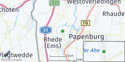 Google Map of Tunxdorf bei Papenburg
