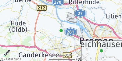 Google Map of Deichhausen / Sandhausen