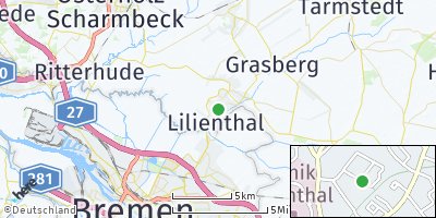 Google Map of Lilienthal bei Bremen
