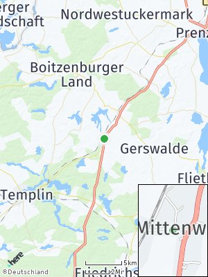 Here Map of Mittenwalde bei Templin